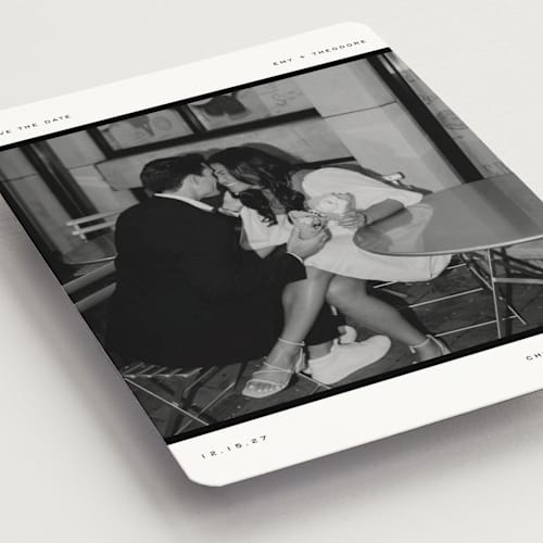 This is a onyx save the date magnets with standard by Pixel and Hank called photosnap printing on magnet paper in magnet