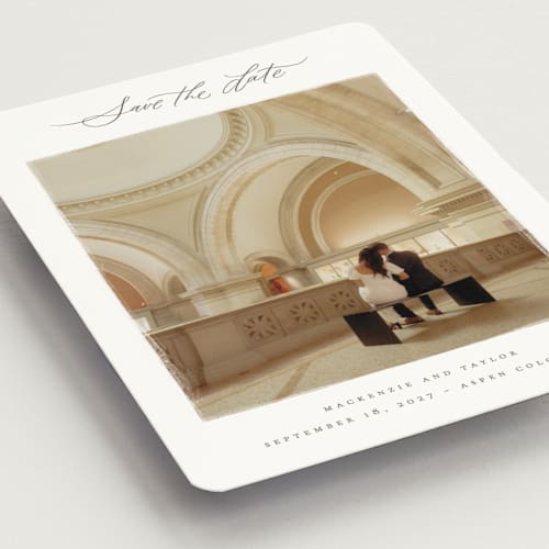 This is a mist save the date magnets with standard by Wildfield Paper Co called drift printing on magnet paper in magnet
