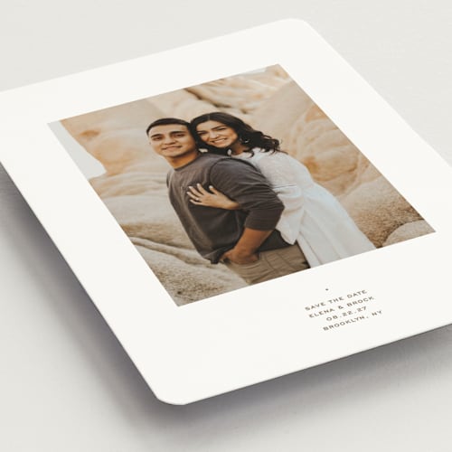 This is a salt save the date magnets with standard by Olivia Kanaley Inman called intention printing on magnet paper in magnet