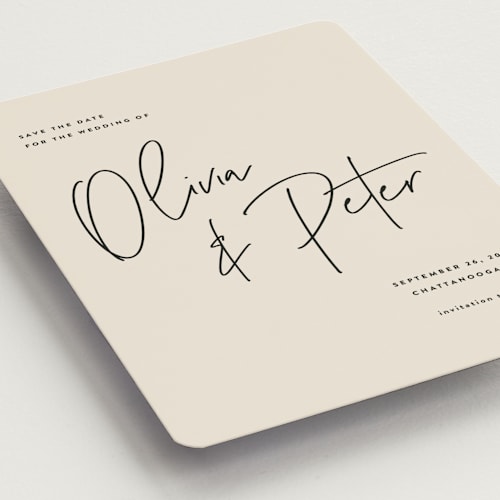 This is a champagne save the date magnets with standard by JoAnn Jinks called signed printing on magnet paper in magnet
