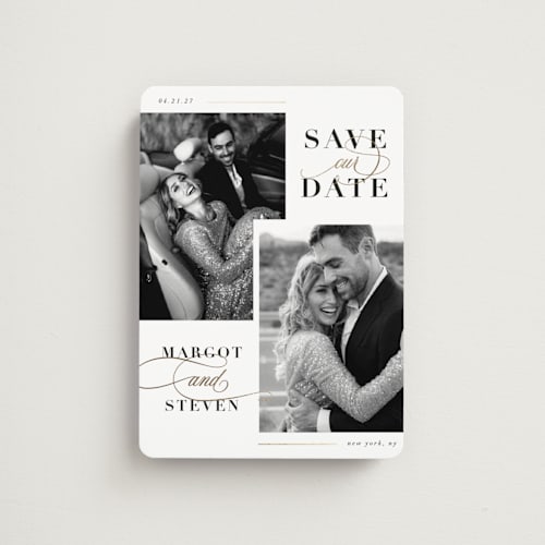 This is a cloud save the date magnets with foil pressed by Ashlee Townsend called double up printing on magnet paper in magnet