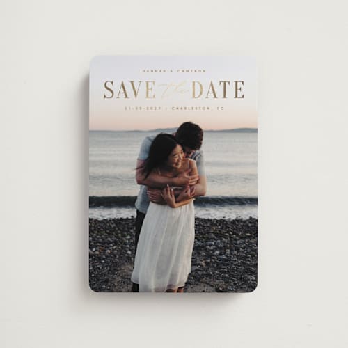 This is a desert save the date magnets with foil pressed by Zani van Zyl called danielle printing on magnet paper in magnet