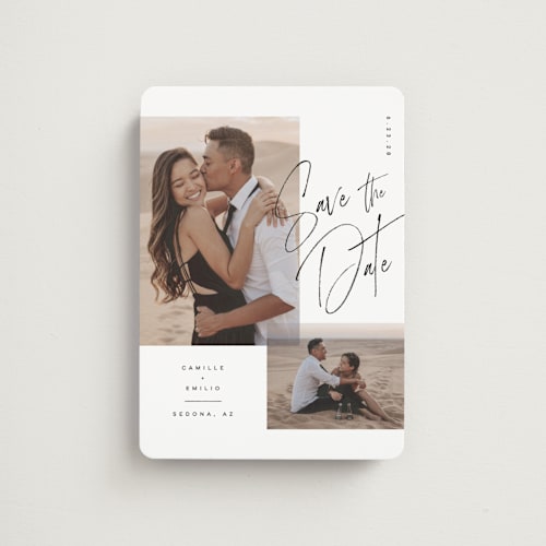 This is a ink save the date magnets with standard by Kristie Kern called flirt printing on magnet paper in magnet