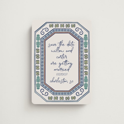 This is a neptune save the date magnets with standard by Kelly Watkins called vase printing on magnet paper in magnet