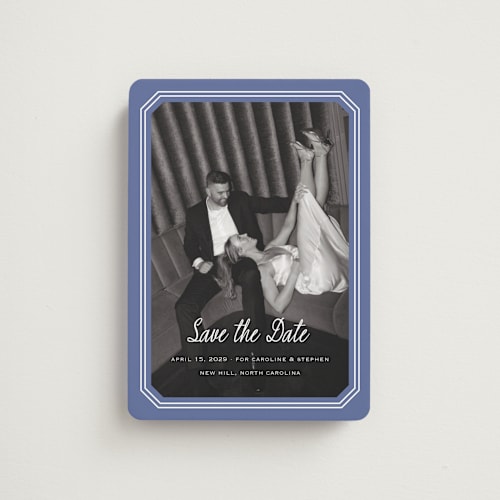 This is a blueberry save the date magnets with standard by Carolyn MacLaren called deluxe printing on magnet paper in magnet