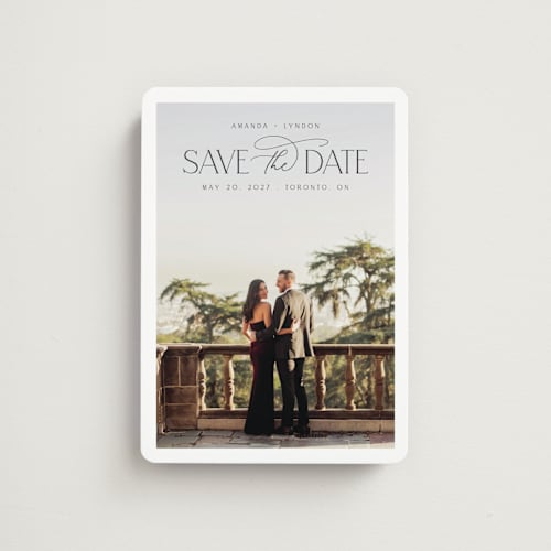 This is a cloud save the date magnets with standard by Nicole Walsh called flourish printing on magnet paper in magnet