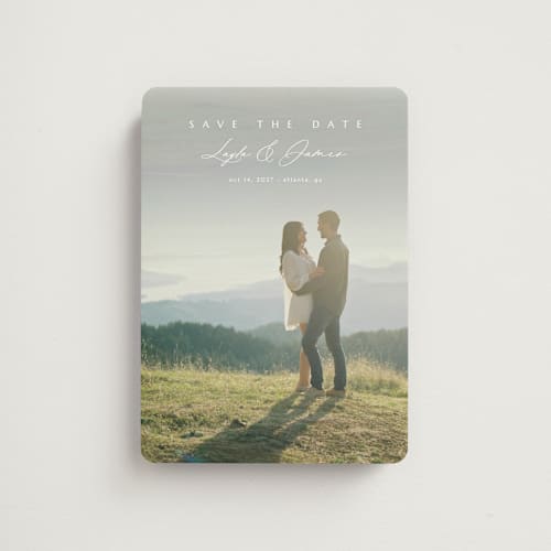 This is a lace save the date magnets with standard by Kaydi Bishop called aloft printing on magnet paper in magnet