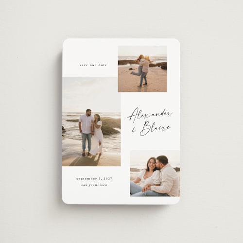 This is a onyx save the date magnets with standard by Kate Ahn called bondi printing on magnet paper in magnet