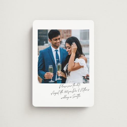 This is a ink save the date magnets with standard by Adelyn T. called quick scribble printing on magnet paper in magnet