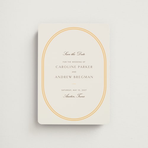 This is a melon save the date magnets with standard by Megan Davis called bocce printing on magnet paper in magnet
