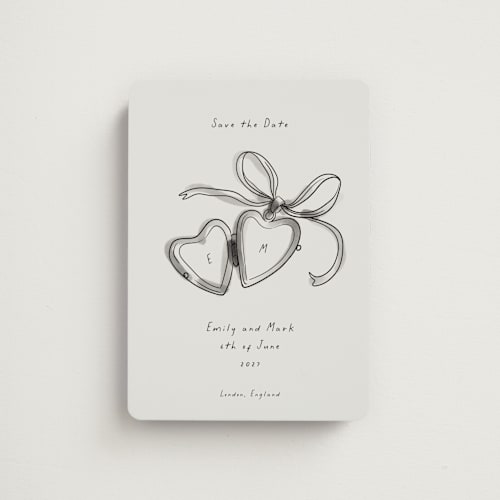 This is a ink wash save the date magnets with standard by Ani Somi called heart shaped locket printing on magnet paper in magnet