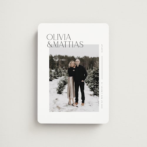 This is a silk save the date magnets with standard by Kelly Schmidt called overlapped printing on magnet paper in magnet