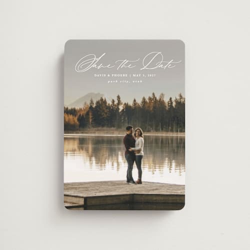 This is a cloud save the date magnets with standard by Kate Ahn called venice printing on magnet paper in magnet