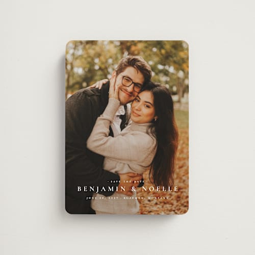 This is a cloud save the date magnets with standard by Wildfield Paper Co called the classic printing on magnet paper in magnet