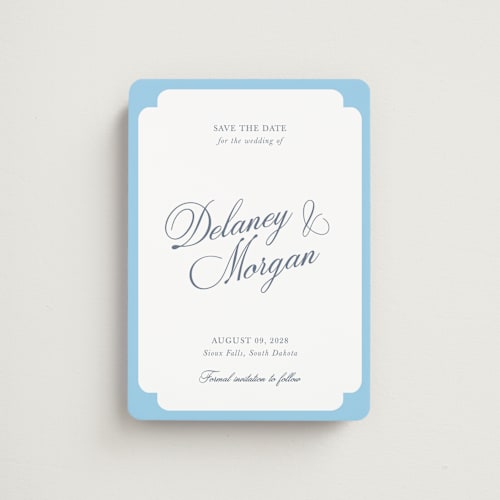 This is a aquatic save the date magnets with standard by Cass Loh called classic bold border printing on magnet paper in magnet