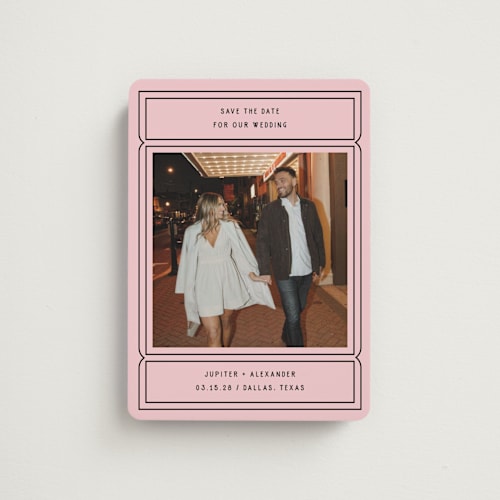 This is a gumdrop save the date magnets with standard by Pati Cascino called ticket printing on magnet paper in magnet