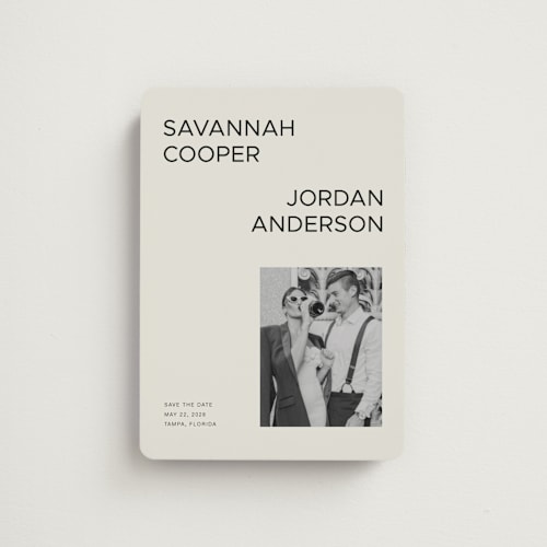 This is a champagne save the date magnets with standard by seulghi called you & i printing on magnet paper in magnet