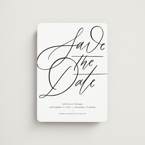 This is a snow save the date magnets with standard by Kristen Smith called delicate dates printing on magnet paper in magnet