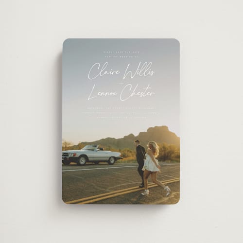 This is a chiffon save the date magnets with standard by Orasie called full photo printing on magnet paper in magnet