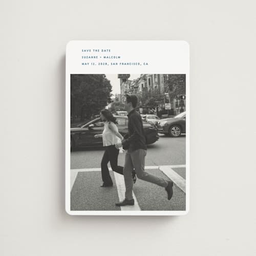 This is a sky save the date magnets with standard by Sumak Studio called simple printing on magnet paper in magnet