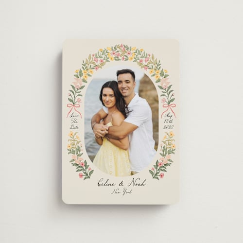 This is a spring save the date magnets with standard by Elly called spring printing on magnet paper in magnet