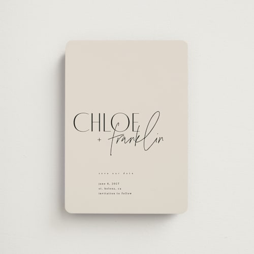 This is a natural save the date magnets with standard by Kelly Schmidt called layered printing on magnet paper in magnet
