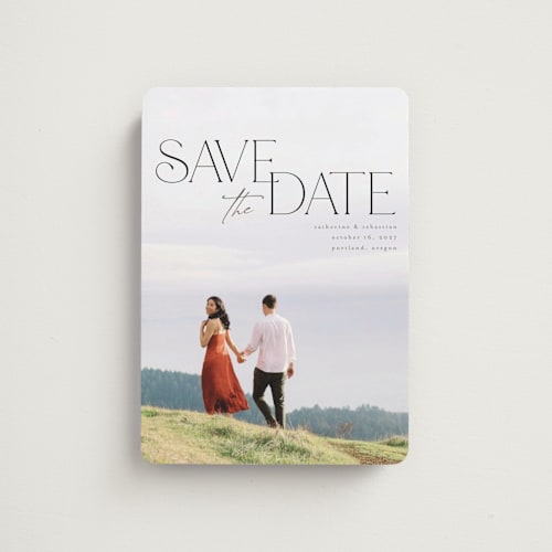 This is a galaxy save the date magnets with standard by Orasie called hand in hand printing on magnet paper in magnet