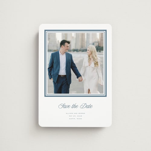 This is a winterberry save the date magnets with standard by Blustery August called lauren printing on magnet paper in magnet
