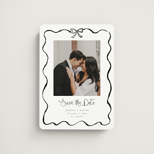 This is a ink save the date magnets with standard by Cass Loh called quirky fun printing on magnet paper in magnet