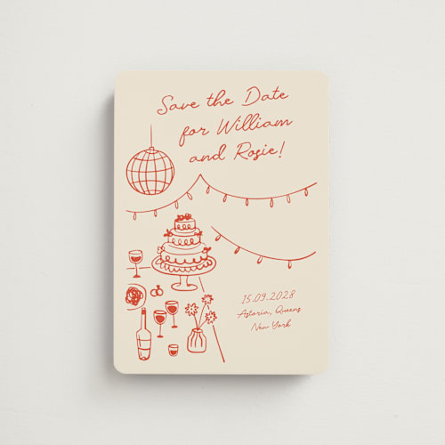This is a sangria spark save the date magnets with standard by Zove Ahhh called party on! printing on magnet paper in magnet