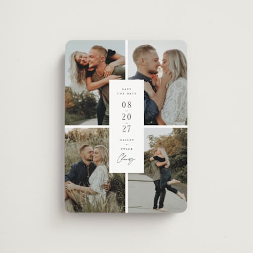 This is a snow save the date magnets with standard by Michelle Taylor called focused printing on magnet paper in magnet