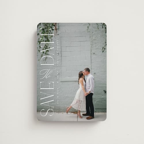 This is a quartz save the date magnets with standard by Kristie Kern called aside printing on magnet paper in magnet