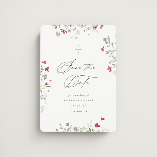 This is a cloud save the date magnets with standard by Everett Paper Goods called brynn printing on magnet paper in magnet