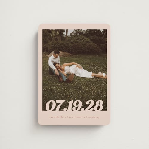 This is a paloma save the date magnets with standard by Christie Garcia called sidele printing on magnet paper in magnet