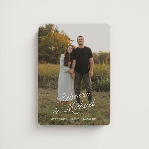 This is a quartz save the date magnets with standard by Paper Raven Co. called fairfield printing on magnet paper in magnet