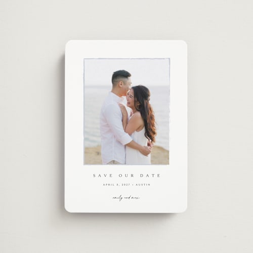 This is a shadow save the date magnets with standard by Kasia Labocki called border printing on magnet paper in magnet