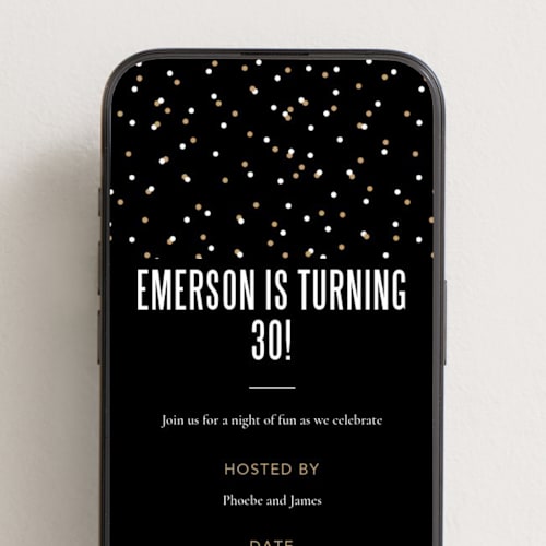 This is a onyx online birthday invitations by Robert and Stella called statement printing on digital paper in standard