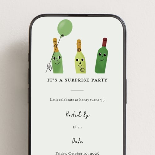 This is a glass online birthday invitations by mo kelley called shhh printing on digital paper in standard