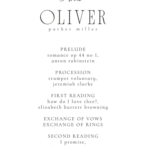 This is a pearl unique wedding programs with foil pressed by Nicole Walsh called side stripe printing on signature in standard