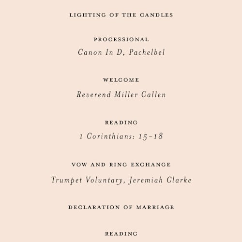 This is a peony unique wedding programs with standard by Sara Hicks Malone called westview printing on signature in standard