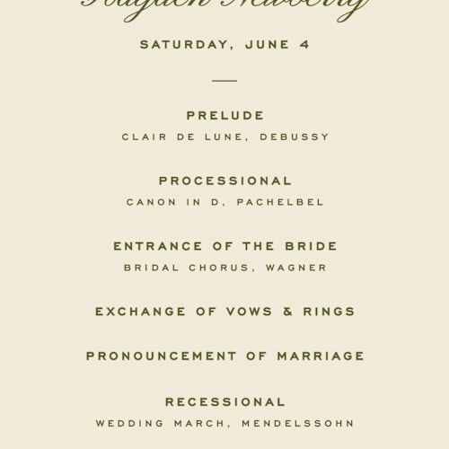 This is a blush unique wedding programs with standard by Ellen Schlegelmilch called hayden printing on signature in standard