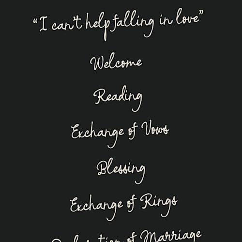 This is a tuxedo unique wedding programs with standard by Jelena Vuletic called inkwoven printing on signature in standard