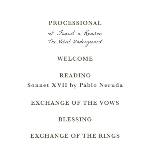 This is a cloud unique wedding programs with standard by Helena Vitto called birds of paradise printing on signature in standard