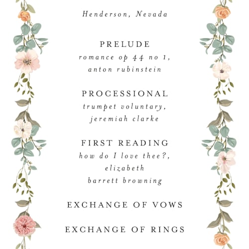 This is a sunset unique wedding programs with standard by Susan Moyal called cherished printing on signature in standard