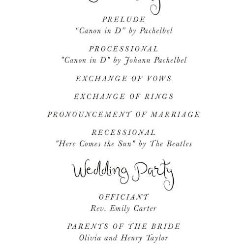 This is a tuxedo unique wedding programs with standard by Cass Loh called quirky fun printing on signature in 4x9