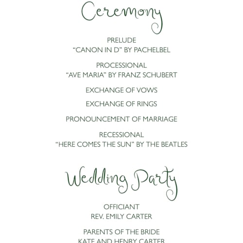 This is a enchanted holiday unique wedding programs with standard by Cass Loh called holidays ink doodles printing on signature in 4x9