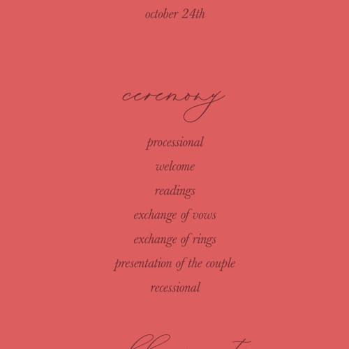 This is a lobster shell unique wedding programs with standard by Cotton and Bow called i found my pearl printing on signature in standard