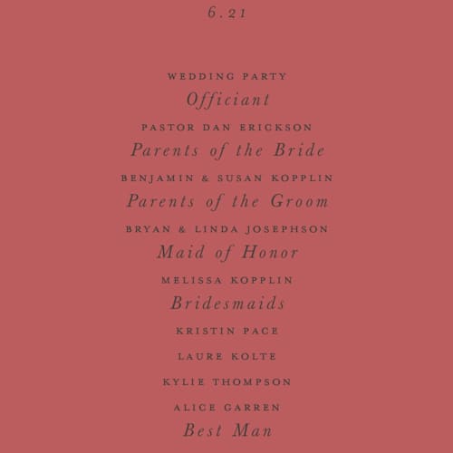 This is a rose unique wedding programs with standard by Itsy Belle Studio called ruban en fleur printing on signature in standard