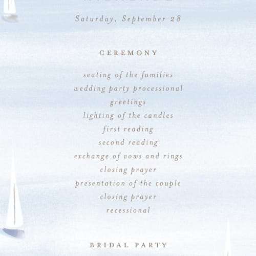 This is a aqua unique wedding programs with standard by Jennifer Wick called bristol printing on signature in standard