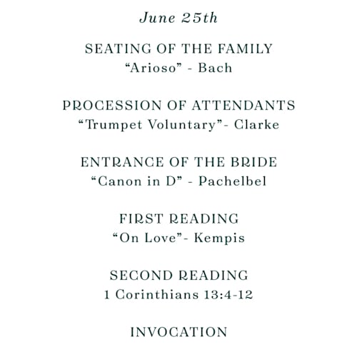 This is a pine unique wedding programs with standard by Paper Sun Studio called river valley printing on signature in standard